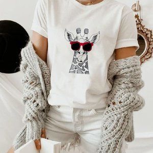 Giraffe With Sunglasses Shirt, Animal Shirt, Cute Giraffe Shirts